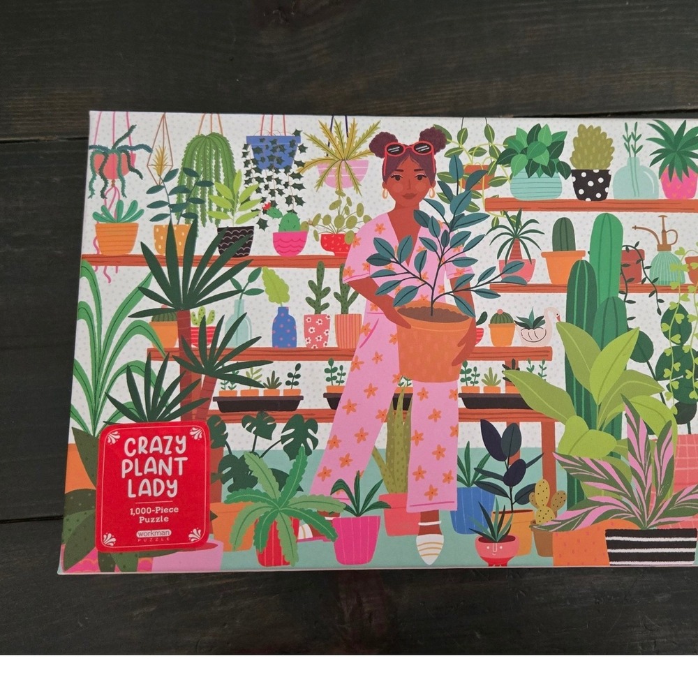 Workman Publishing Crazy Plant Lady 1000 Piece Jigsaw Puzzle Isabel Serna Art